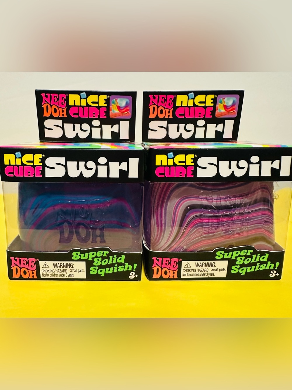NeeDoh Nice Cube Swirl Super Solid Squish 2 styles